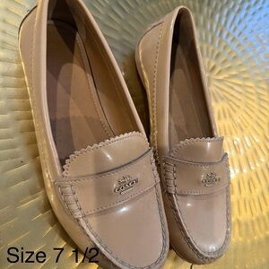 Coach Women's Beige Leather Loafers